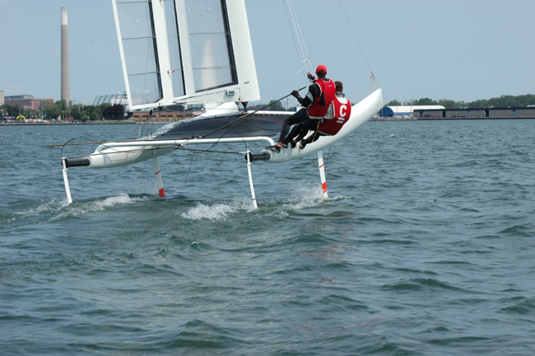 C-class catamaran Rocker, rigid sail and foils in around 2010
